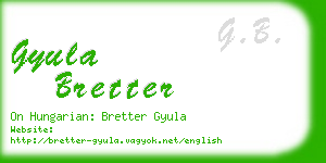 gyula bretter business card